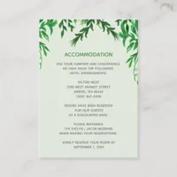 Monogram Botanical Greenery accommodation card