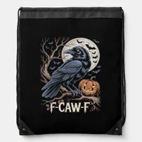 Retro F-Caw-F Bird Crow Funny Crow Bird Cawing Gru Drawstring Bag