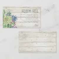 Succulents and Rustic Wood Wishing Well V1 ID515 Enclosure Card