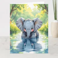 Jumbo-Sized Elephant and Coloring Page Birthday Card