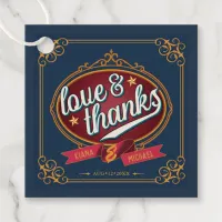 Retro Typography Thank You Blue/Gold ID645 Favor Tags