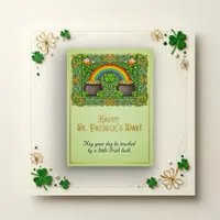 Leprechaun Celtic Knot Rainbow St. Patrick’s Holiday Card