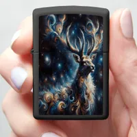 Mystical Stardust Deer with Cosmic Glow Zippo Lighter