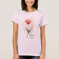 Inspirational Words Because it Rains with Flower T-Shirt