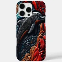 Ocean's Elegance: Dolphin Art iPhone 16 Pro Max Case