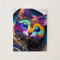 Colorful Fantasy Cat 8" X 10" Jigsaw Puzzle