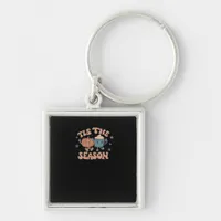 Tis The Season Pumpkin Fall Coffee Retro Keychain