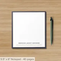 Elegant Navy and Gold Business Notepad