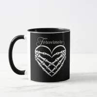 Forevermore Skeleton Hands Heart Gothic Romance Mug