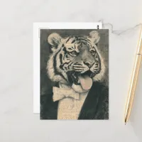 Tiger in a Tux Collage Postcard