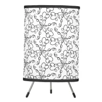 Black and White Swirls Tripod Lamp