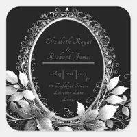 Luxurious black and gold wedding theme Elegant Square Sticker