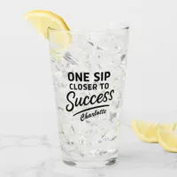 Motivational success quote black glass