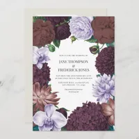 Wild Fig, Cocoa Rose & Soft Lavender Wedding Invitation