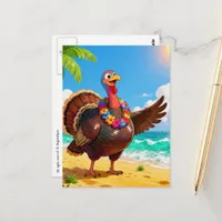 Turkey on a Vacation at the Beach Postcard
