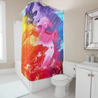 Colorful Modern Abstract Paint Shower Curtain