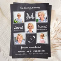 Rustic In Loving Memory 5 Photos Sympathy Funeral Thank You Card