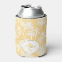 Hawaiian Palm Tree Silhouette Pattern Gold ID1093 Can Cooler