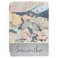 Pastel Watercolor Birds & Butterflies Personalized iPad Air Cover