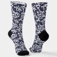 Coral Reef Underwater Blue and White Socks