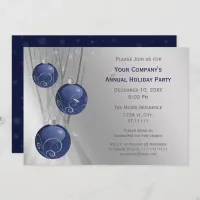 Blue Silver Festive Corporate holiday party Invite