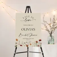 Beige Fall in Love Bridal Shower Welcome Sign