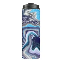 Blue Marble Fluid Art  Thermal Tumbler