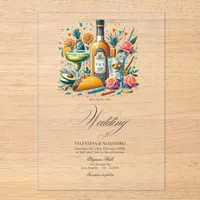 Transparent Mexican Fiesta Tequila & Tacos Wedding Acrylic Invitations