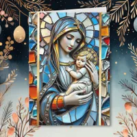 Stained Glass Mosaic | Mary and Jesus Card