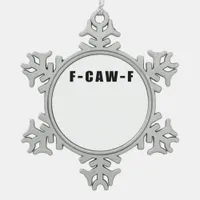 F-Caw-F Essential Simple Clean Snowflake Pewter Christmas Ornament