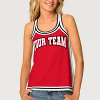 Cheerleader Uniform Shell Red Name Logo Photo  Tank Top