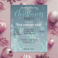 Teal Winter Christmas Corporate Party Invitation