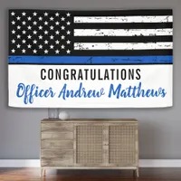 Thin Blue Line Police Graduation Law Enforcement Banner