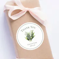 Elegant Lily of the Valley Flower Wedding  Classic Round Sticker
