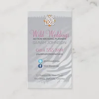 Wild Wedding Animal Print Sleek Business Card