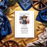 “Not My First Rodeo” Western Cowboy Birthday Invitation