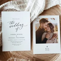 Elegant Simple Modern Minimalist Photo Wedding Invitation