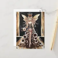 Silly Coffee Cat Fairy on the Model Runway Postcard