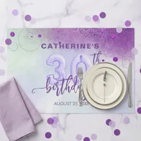 Elegant Foil Balloons 30th Birthday Paper Placemat