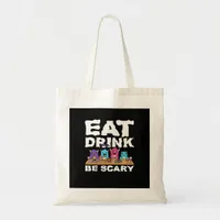 Eat Drink Be Scary Monster Halloween Creative Tote Bag