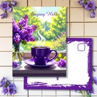 Purple Lilacs and Coffee | Just Saying Hello Postcard