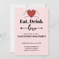 Cute Eat Drink and Love Valentine's Day Invitation