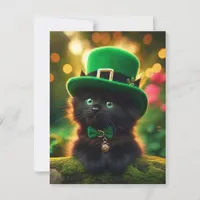 Black St. Patrick's Day Kitten Postcard