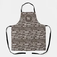 Bibliophile and Bookworm Book Genres Typographic Apron