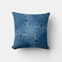 Blue Dream Lacy Abstract Swirls Cushion