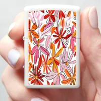 Vibrant Floral Design With Colorful Blooms Zippo Lighter