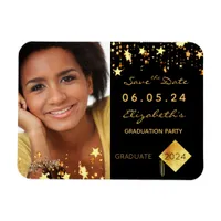Save the Date photo graduation party black Magnet