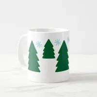 Mug - Pine Trees with Snowflakes