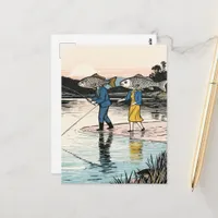 Surreal Fishing Couple Postcard
