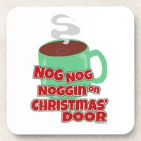 Funny Eggnog Christmas Saying Beverage Coaster